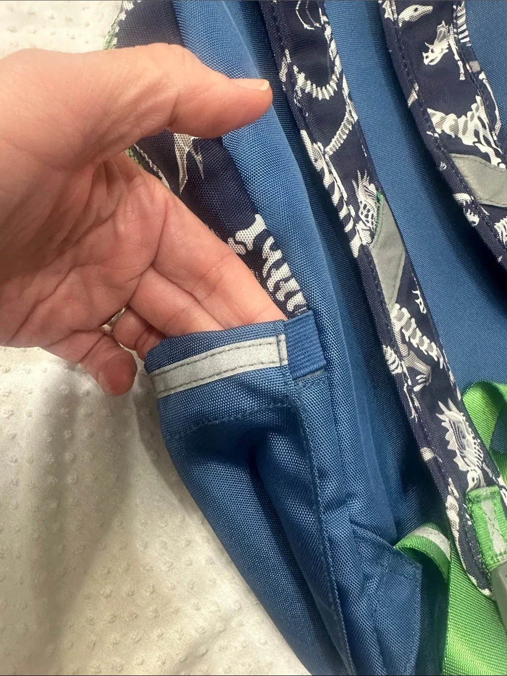 PBK POTTERY BARN KIDS Astor Navy Dinosaur Bones Backpack Small Back Pack